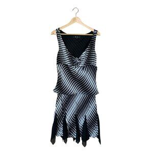 Polka Dot Babydoll Black & White Sleeveless Dress Sz M‎ Fairygoth Made in USA